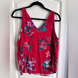Old Navy Floral Tank Red Size L